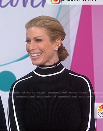 Jill’s black contrast piping sweater on Today