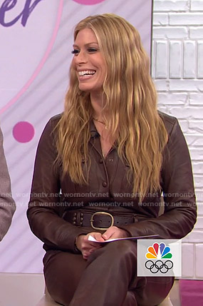 Jill’s brown leather jumpsuit on Today