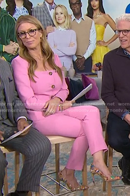 Jill’s pink collarless blazer and pants on Today