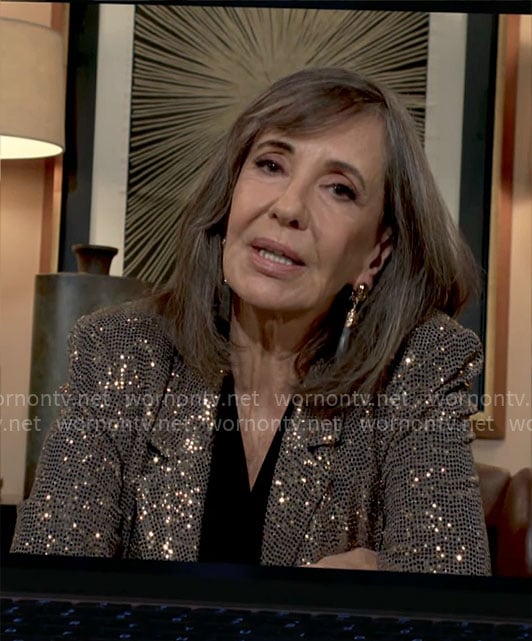 Jill's sequin tie waist jacket on The Young and the Restless