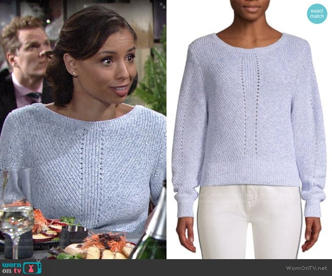 Joie Verlene Cotton & Cashmere Sweater worn by Elena Dawson (Brytni Sarpy) on The Young and the Restless