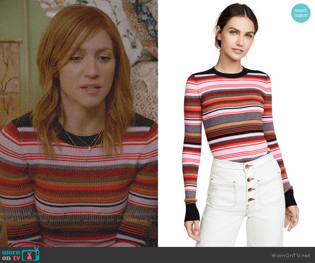 JoosTricot Crew Neck Variegated Rib Pullover worn by Julia Bechley (Brittany Snow) on Almost Family