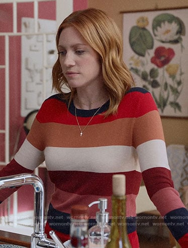 Julia’s striped sweater on Almost Family