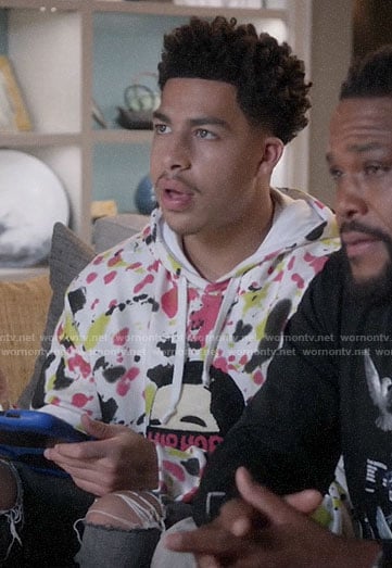 Junior's Hip Hop paint splatter hoodie on Black-ish