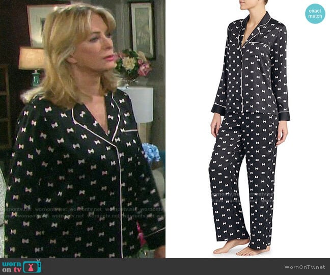 Kate Spade Bow Print Charmeuse Pajamas worn by Marlena Evans (Deidre Hall) on Days of our Lives