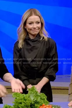 Kelly’s dark grey asymmetric shirtdress on Live with Kelly and Ryan