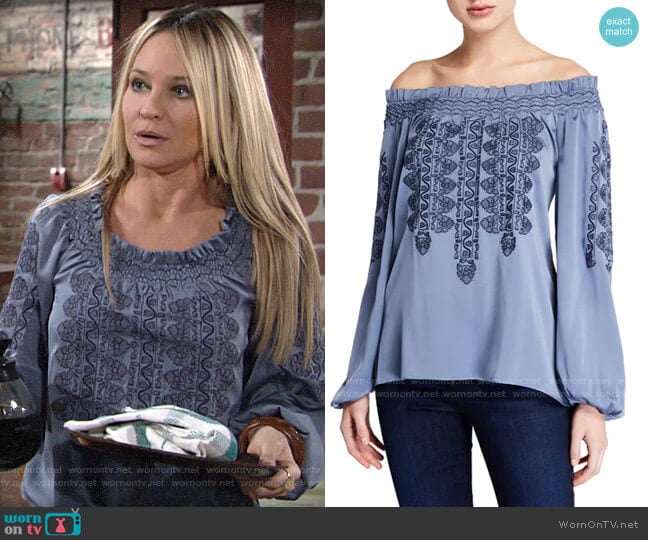 Kobi Halperin Brenda Blouse worn by Sharon Newman (Sharon Case) on The Young and the Restless