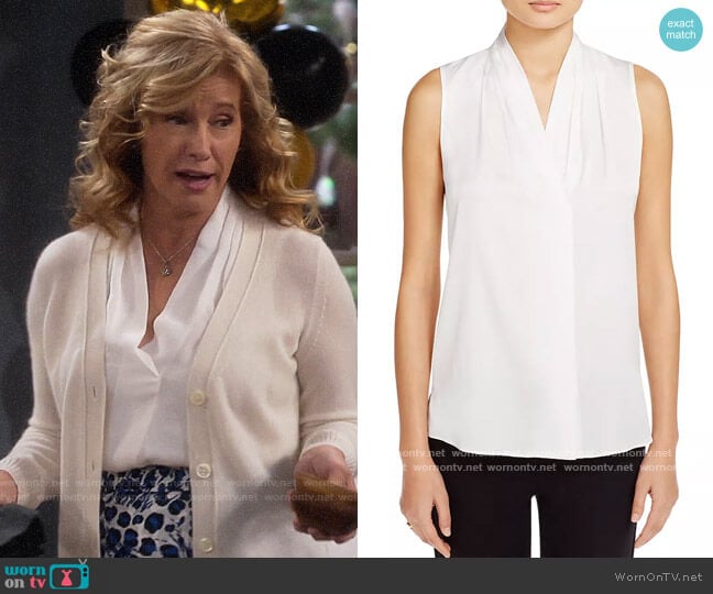 Kobi Halperin Mila Stretch Silk Top worn by Vanessa Baxter (Nancy Travis) on Last Man Standing