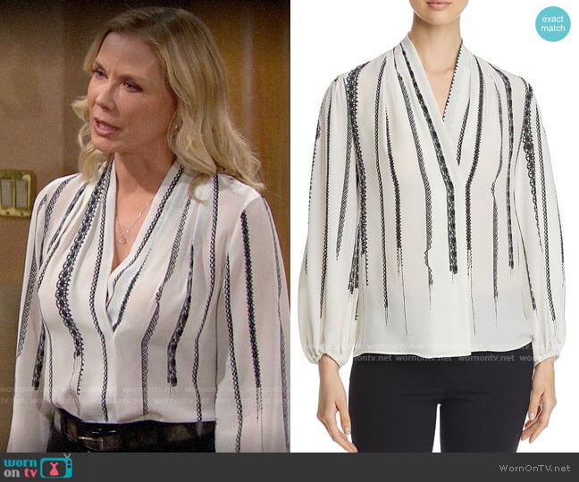 Kobi Halperin Wendi Blouse worn by Brooke Logan (Katherine Kelly Lang) on The Bold and the Beautiful