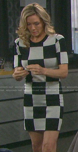 Kristen’s checkerboard dress on Days of our Lives