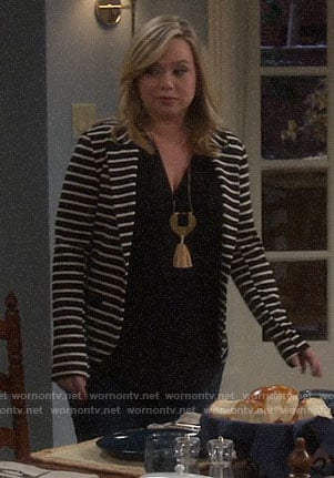 Kristin’s striped blazer on Last Man Standing