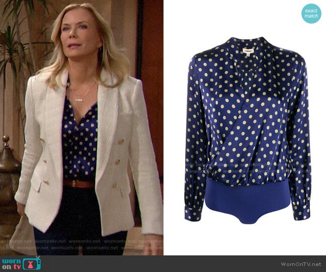 L'Agence Oceana Multi Maestro Marcella Bodysuit worn by Brooke Logan (Katherine Kelly Lang) on The Bold and the Beautiful