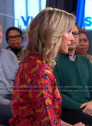 Lara’s red animal print shirt on Good Morning America