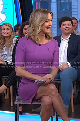 Lara’s purple sheath dress on Good Morning America