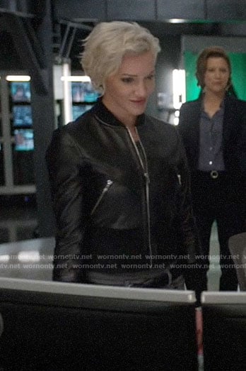 Laurel's leather bomber jacket on Arrow