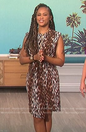 Eve’s leopard print asymmetric dress on The Talk