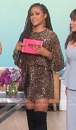 Eve’s leopard mini dress on The Talk