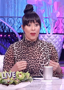 Tamera’s leopard print mock neck top on The Real