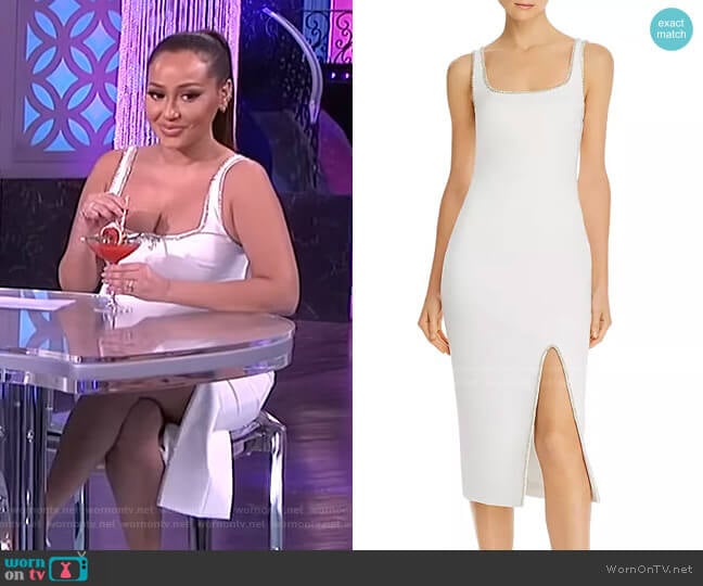 Gisela Bead-Embellished Midi Dress by Likely worn by Adrienne Houghton on The Real