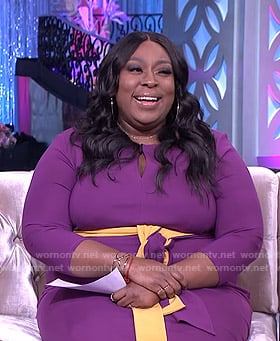 Loni’s purple keyhole dress on The Real