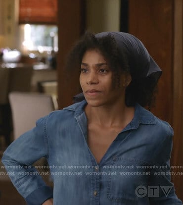 Maggie's chambray button down shirt on Greys Anatomy