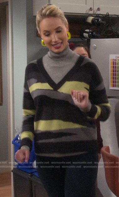 Mandy's neon camo sweater on Last Man Standing