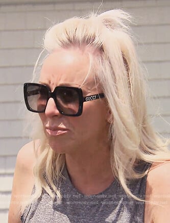 Margaret black square Gucci sunglasses on The Real Housewives of New Jersey