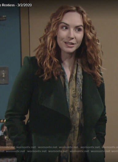 Mariah’s green coat on The Young and the Restless