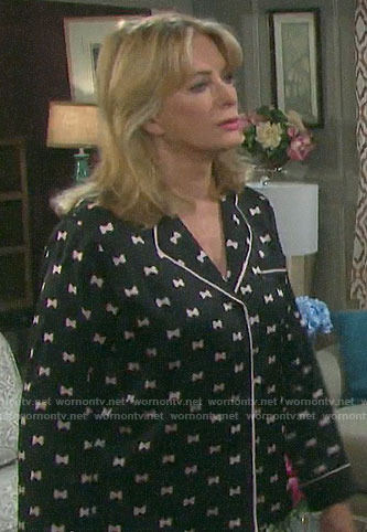 Marlena’s bow print pajamas on Days of our Lives