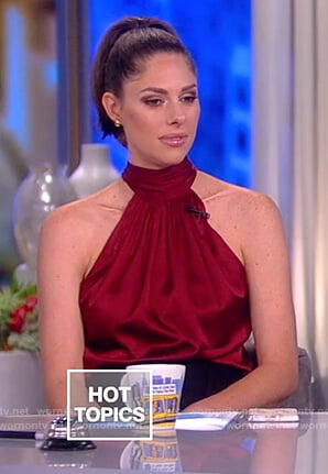 Abby’s maroon halter neck top on The View