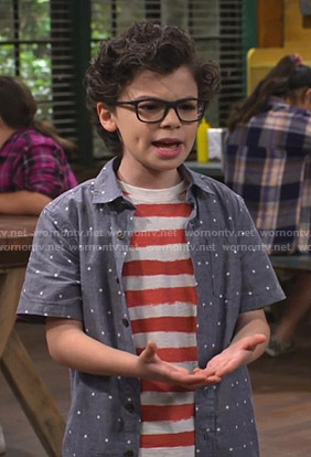 Matteo's red and white striped tee on Bunkd