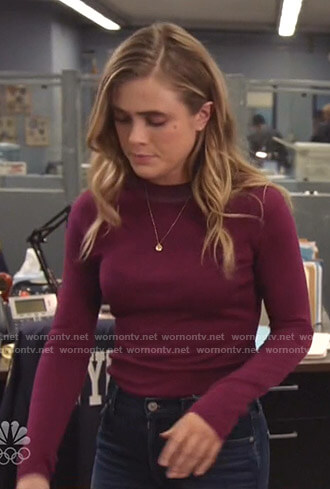Michaela’s purple sweater  on Manifest