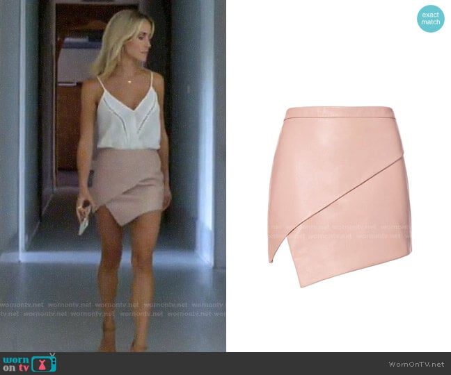 Michelle Mason Asymmetric Leather Skirt worn by Kristin Cavallari on Very Cavallari