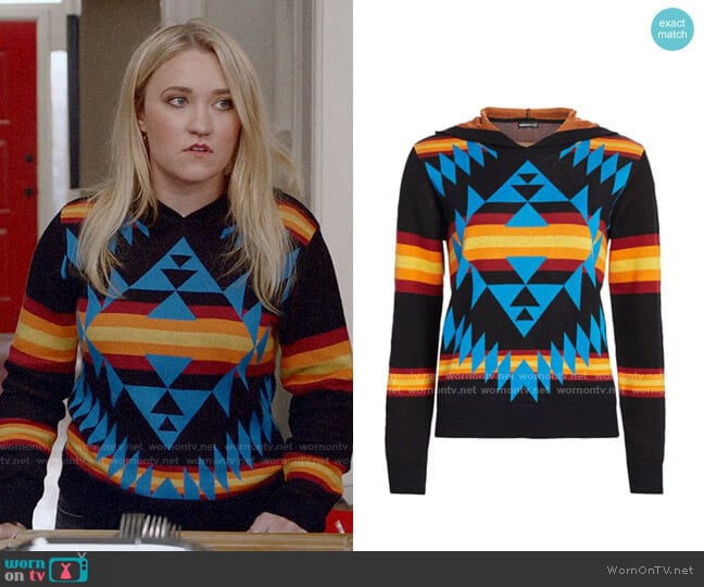 Minnie Rose Printed Hoodie worn by Roxy Doyle (Emily Osment) on Almost Family