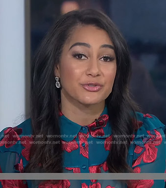 Morgan Radford’s blue floral blouse on Today