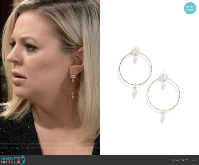 Nadri Tango Doorknocker Earrings worn by Maxie Jones (Kirsten Storms) on General Hospital