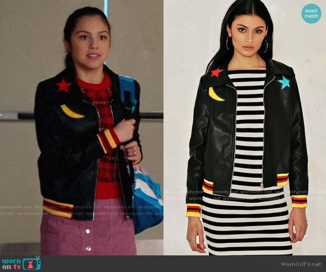 Nasty Gal Serena Star Jacket worn by Nini (Olivia Rodrigo) on High School Musical The Musical The Series