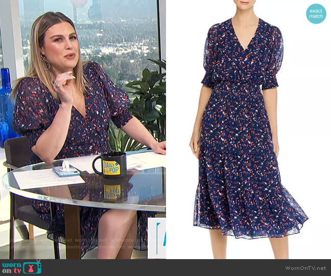 Midnight Guava Smocked Waist Midi Dress by Parker worn by Carissa Loethen Culiner on E! News