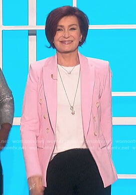 Sharon’s pink double breasted blazer on The Talk