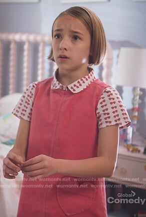 Sophie's pink heart pocket dress on Single Parents