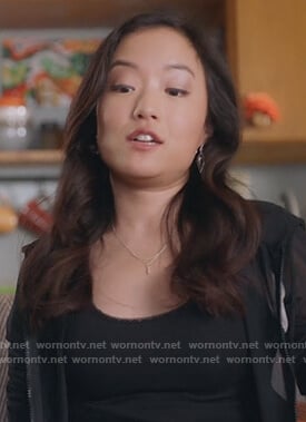 Janet’s triangle earrings on Kims Convenience