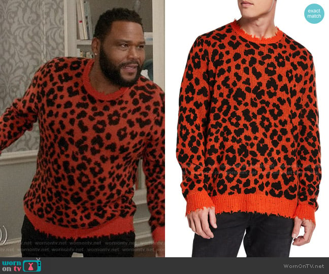 R13 Leopard Cashmere Sweater worn by Andre Johnson (Anthony Anderson) on Black-ish