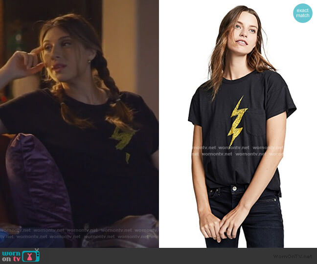 Lightning Crew Neck Tee by Rag & Bone worn by Nomi Segal (Emily Arlook) on Grown-ish