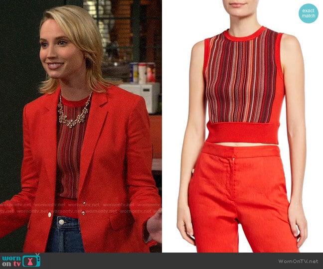 Rag & Bone Lisse Knit Tank worn by Mandy Baxter (Molly McCook) on Last Man Standing