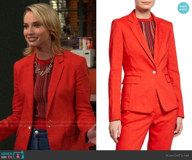 Rag & Bone Lucy Linen Blazer worn by Mandy Baxter (Molly McCook) on Last Man Standing