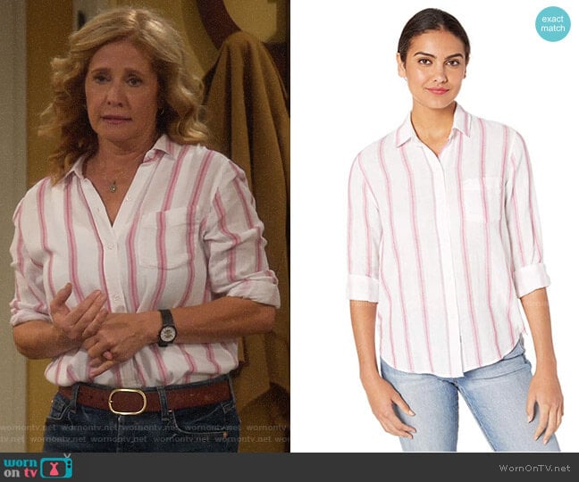 Rails Reagan Shirt in Tulip Stripe worn by Vanessa Baxter (Nancy Travis) on Last Man Standing