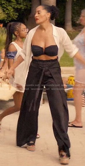 Rainbow's black bikini and tie waist pants on Black-ish