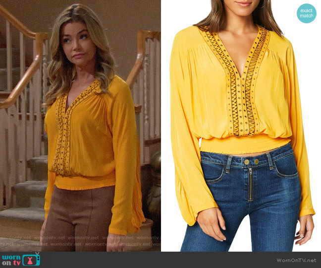 Ramy Brook Jodi Blouse worn by Shauna Fulton (Denise Richards) on The Bold and the Beautiful