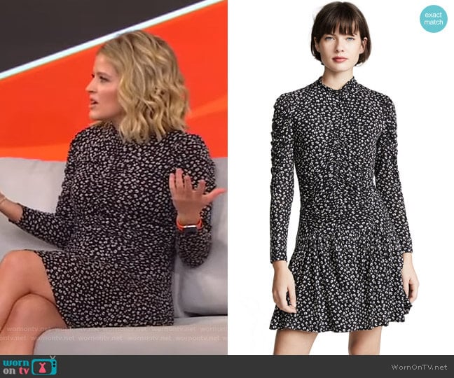 Long Sleeve Cheetah Dress by Rebecca Taylor worn by Sara Haines on Good Morning America