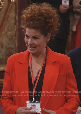 Grace's red blazer and pants on Will and Grace